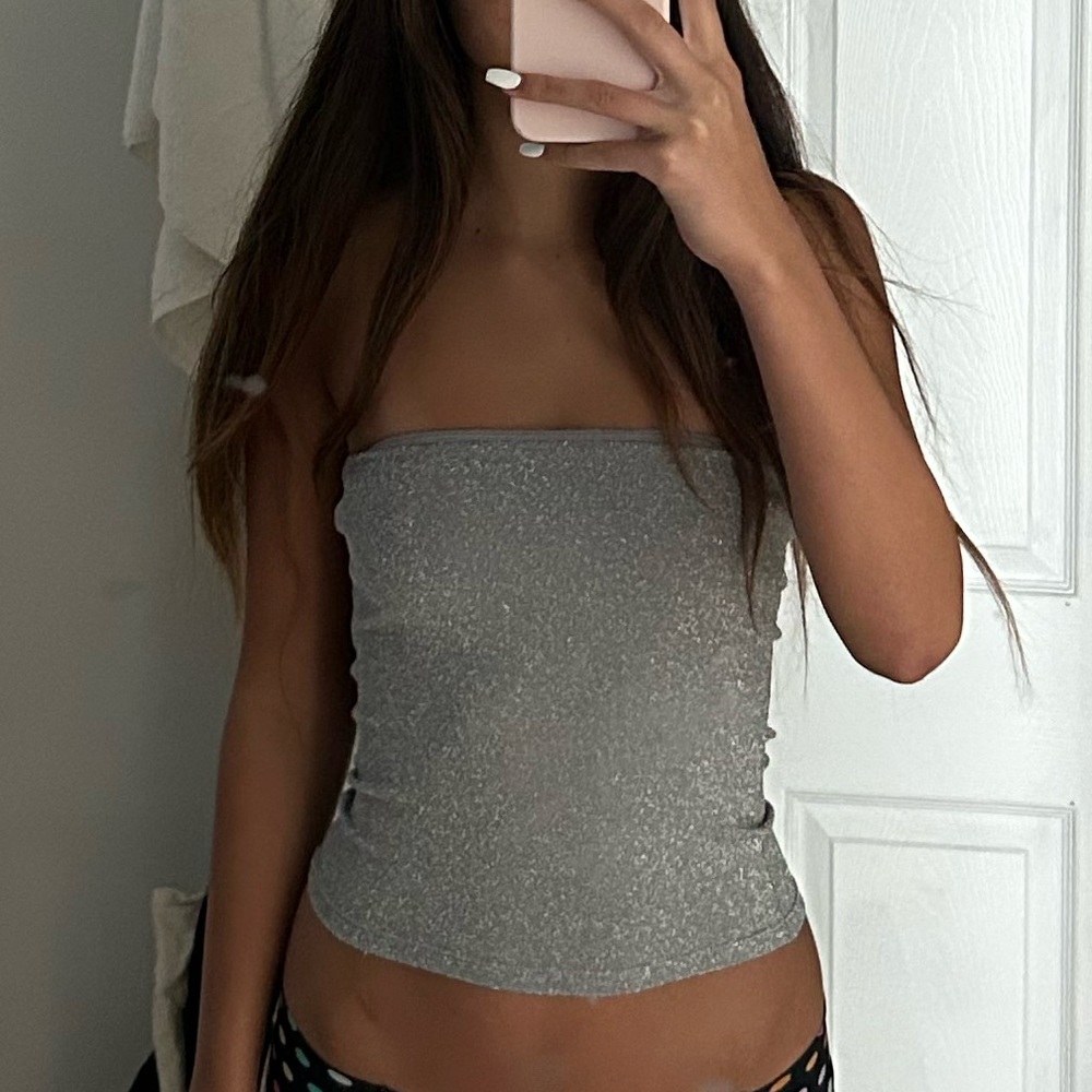 sparkly bandeau top